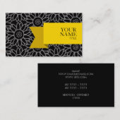 Goldenes Band-schwarze und Titansonnenblume Visitenkarte (Vorne/Hinten)