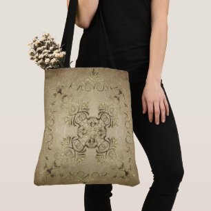 Goldenes Barock auf Schmutzhintergrund Tasche