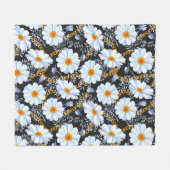 Goldenes Barock: Blumenkettentextur Fleecedecke (Vorderseite (Horizontal))