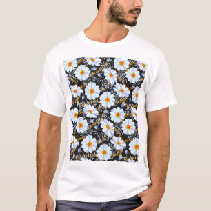 Goldenes Barock: Blumenkettentextur T-Shirt