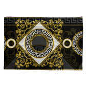 Goldenes Barock: Griechische schwarze Grenze Kissenbezug (Rückseite)