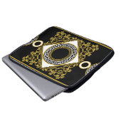 Goldenes Barock: Griechische schwarze Grenze Laptopschutzhülle (Vorne Knopf)