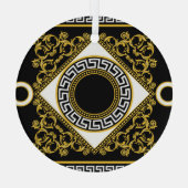 Goldenes Barock: Griechische schwarze Grenze Ornament Aus Glas (Rückseite)