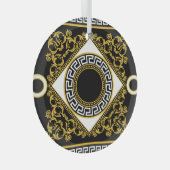 Goldenes Barock: Griechische schwarze Grenze Ornament Aus Glas (Vorderseite Rechts)