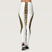 Goldenes Barock, Ketten, schwarze Dekoration Leggings (Rückseite)