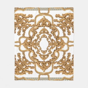 Goldenes Barock: Luxuriöses Ornament Design. Fleecedecke