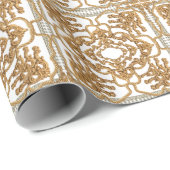 Goldenes Barock: Luxuriöses Ornament Design. Geschenkpapier (Rolleneckpunkt)