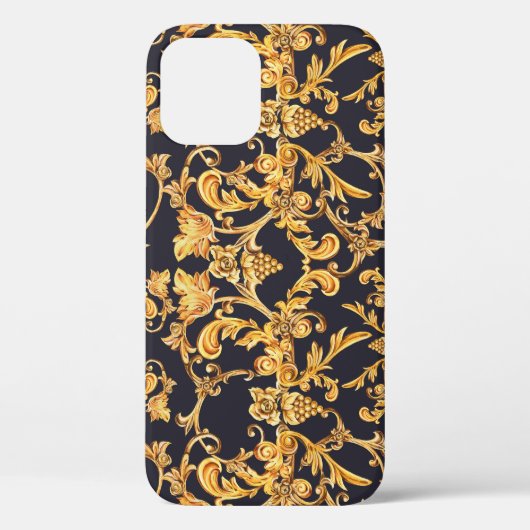 Goldenes Barock, Muster mit Blättern. Case-Mate iPhone Hülle (Rückseite)