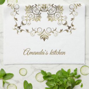 Goldenes Barock. Name Geschirrtuch