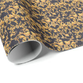 Goldenes Barock, Scroll Verlasse Muster. Geschenkpapier (Rolleneckpunkt)