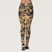 Goldenes Barock, Scroll Verlasse Muster. Leggings (Rückseite)