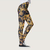 Goldenes Barock, Scroll Verlasse Muster. Leggings (Rechts)