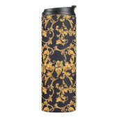 Goldenes Barock, Scroll Verlasse Muster. Thermosbecher (Nach links gedreht)