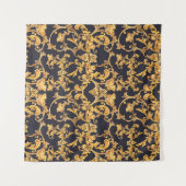 Goldenes Barock, Scroll Verlasse Muster. Wandteppich (Vorderseite (Horizontal))