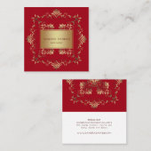 Goldenes Barock. Text Quadratische Visitenkarte (Vorne/Hinten)