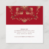 Goldenes Barock. Text Quadratische Visitenkarte (Rückseite)