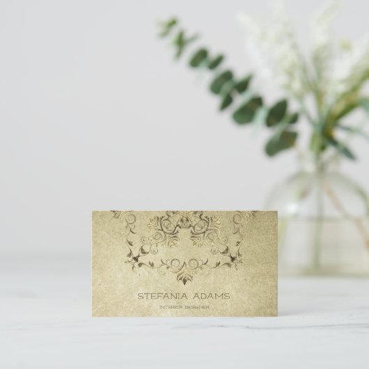 Goldenes Barock. Text Visitenkarte (Stehend Vorderseite)