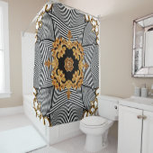 Goldenes Barock und Ketten-Ziermuster Duschvorhang (Beispiel)