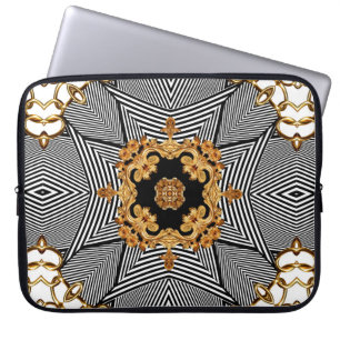 Goldenes Barock und Ketten-Ziermuster Laptopschutzhülle