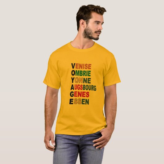 Goldenes basisches T-Shirt (Vorne ganz)