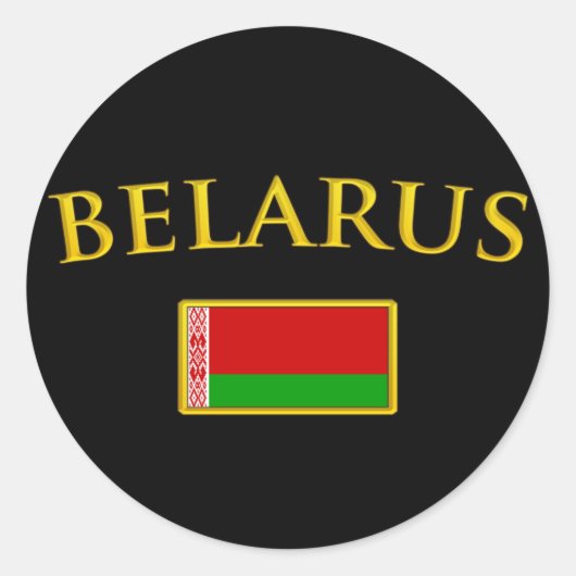 Goldenes Belarus Runder Aufkleber (Vorderseite)