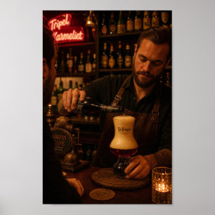 Goldenes belgisches Einschenken im Kerzenlicht Pos Poster