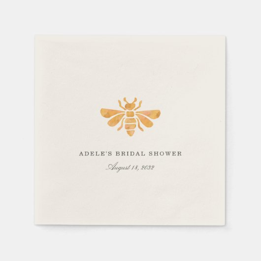 Goldenes Bienenwasser-Brautparty Serviette (Vorderseite)