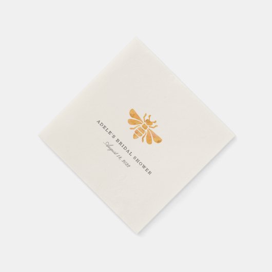 Goldenes Bienenwasser-Brautparty Serviette (Ecke)