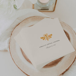 Goldenes Bienenwasser-Brautparty Serviette