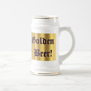 Goldenes Bier! auf goldenem Design #1 Stein Bierglas