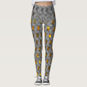 Goldenes Bild mit grauen Tellern, rechteckige Form Leggings (Vorderseite)