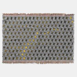 Goldenes Bild unter grauen Tellern, längliche Quad Decke