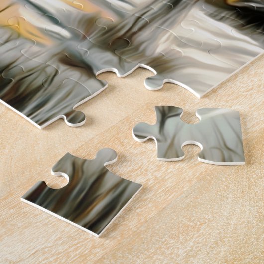 Goldenes Birken-Winter-Trugbild Puzzle (Seite)