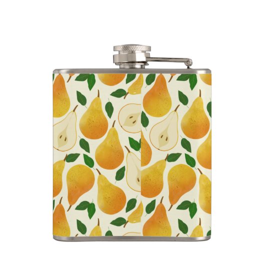 Goldenes Birnenmuster Flachmann (Rückseite)