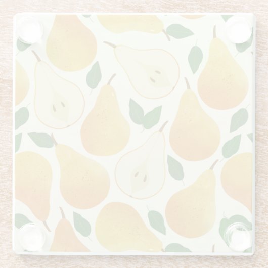 Goldenes Birnenmuster Glasuntersetzer (Rückseite)