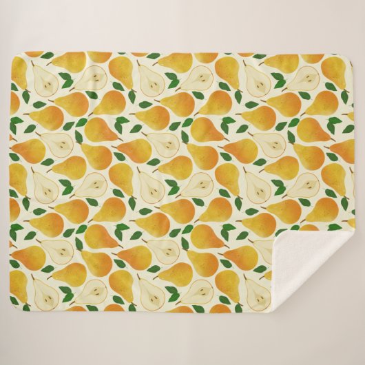 Goldenes Birnenmuster Sherpadecke (Vorderseite (Horizontal))