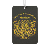 Goldenes Bison läuft bei Sonnenuntergang über die  Autolufterfrischer (Rückseite)