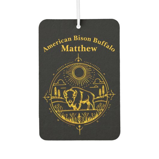 Goldenes Bison Stehend in einer malerischen Landsc Autolufterfrischer (Vorderseite)