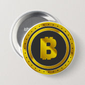 Goldenes Bitcoin-Symbol Digitale Währung Button (Vorne & Hinten)