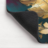 Goldenes Blatt – Abstrakte Botanische Moderne Kuns Mousepad (Ecke)