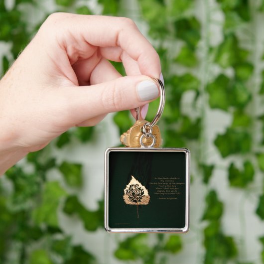 Goldenes Blatt Schlüsselanhänger (Hand)