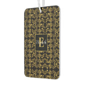 Goldenes Blatt und schwarzer Luxus | Monogramm Autolufterfrischer (Links)
