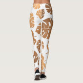 Goldenes Blätter Muster Leggings (Rückseite)