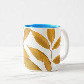 Goldenes Blätter Zweifarbige Tasse (VorderseiteRechts)