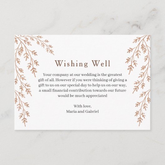 Goldenes Blattwerk. Einfach gut wollen. Olive Wedd Begleitkarte (Vorderseite)