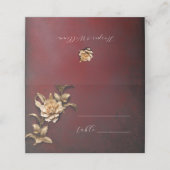 Goldenes Blattwerk Jahrgang Hochzeit Platzkarte (Außenseite Aufgefaltet)