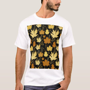 Goldenes Blattwerk, Vintages, nahtloses Muster. T-Shirt