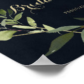 Goldenes blaues grünes Brautparty - Willkommen Poster (Ecke)