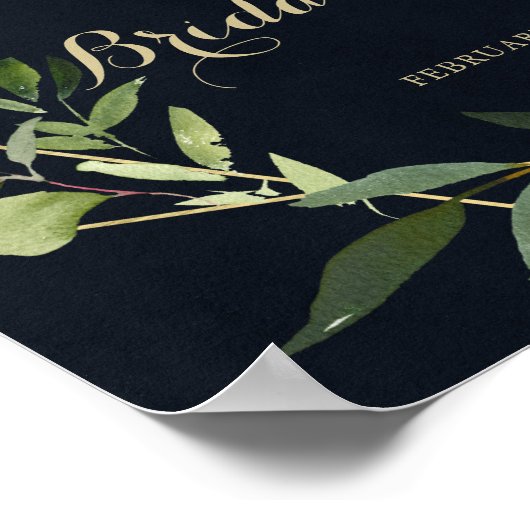 Goldenes blaues grünes Brautparty - Willkommen Poster (Ecke)