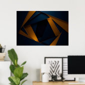 Goldenes Blaues Labyrinth Poster (Heimbüro)